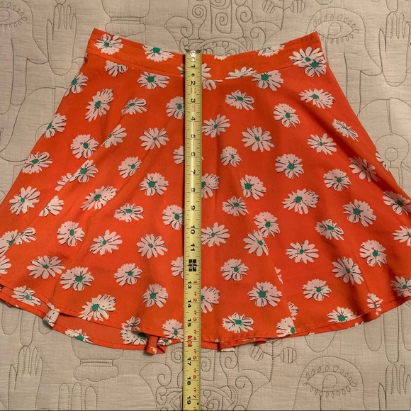 Orange Floral Circle Mini Skirt - Picture 5 of 5